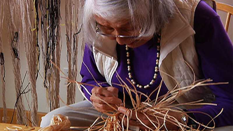Ellen Frankenstein's film centered on Delores Churchill's journey to understand the origins of a spruce root hat
