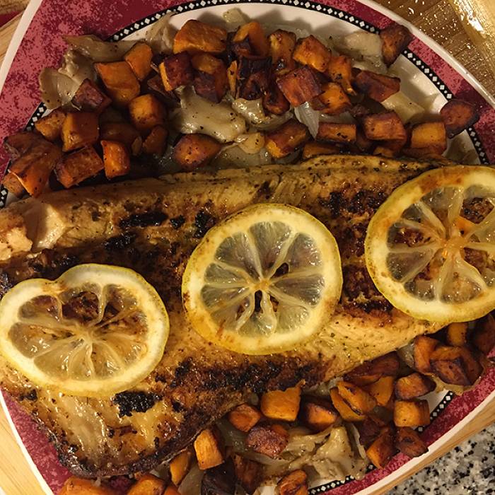 Baked fish filet
