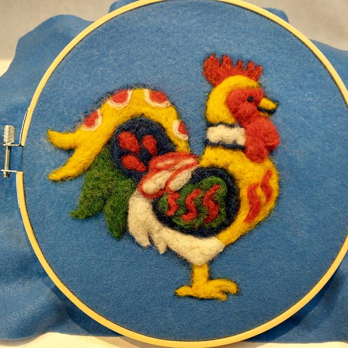 Teaser image for Rosemaling in Fiber: Dala Rooster Online Course