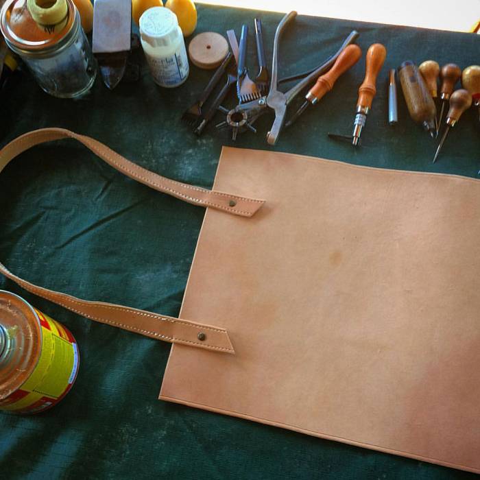 Teaser image for Hand-Sewn Leather Tote Bag